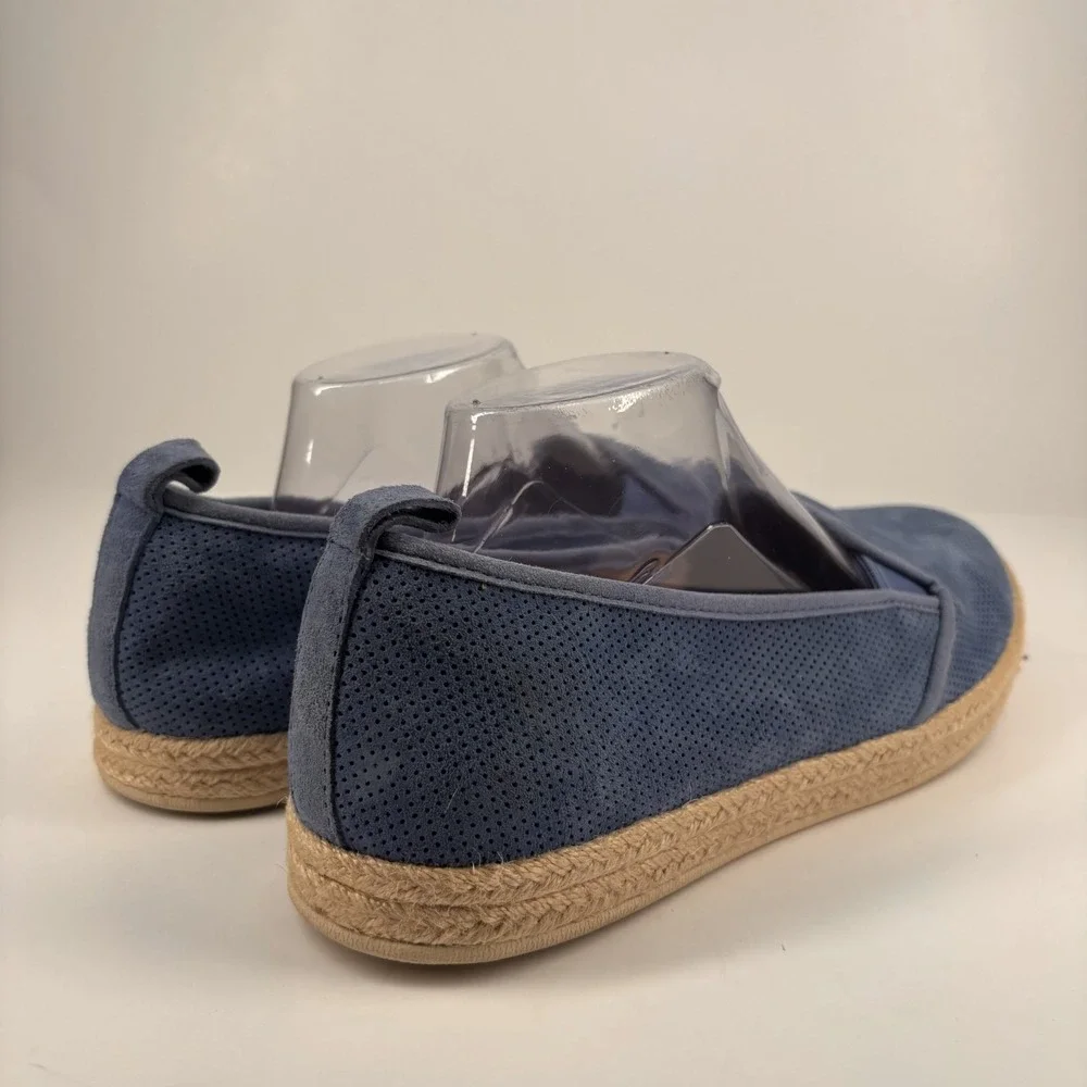 Clarks Azella Major Women's 11M Blue Suede‎ Perforated Espadrille Slip-On Flats